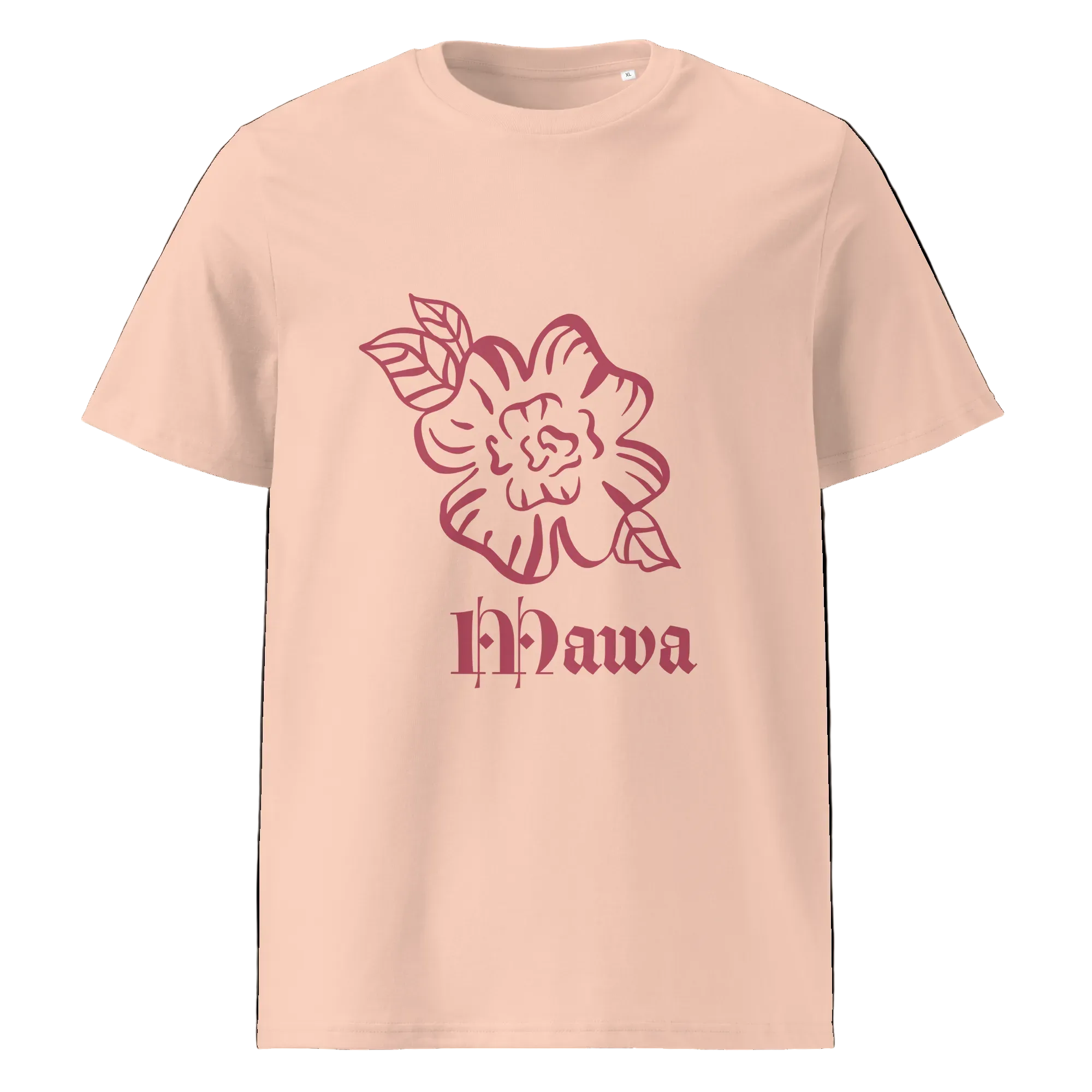 T-shirt beinge de ace illustré par un dessin de rose+légnde